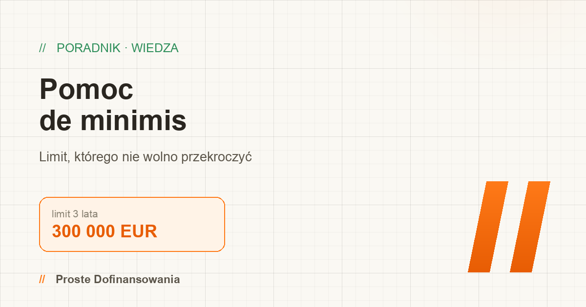 Pomoc de minimis — limit 300 000 EUR i zasady, które musisz znać