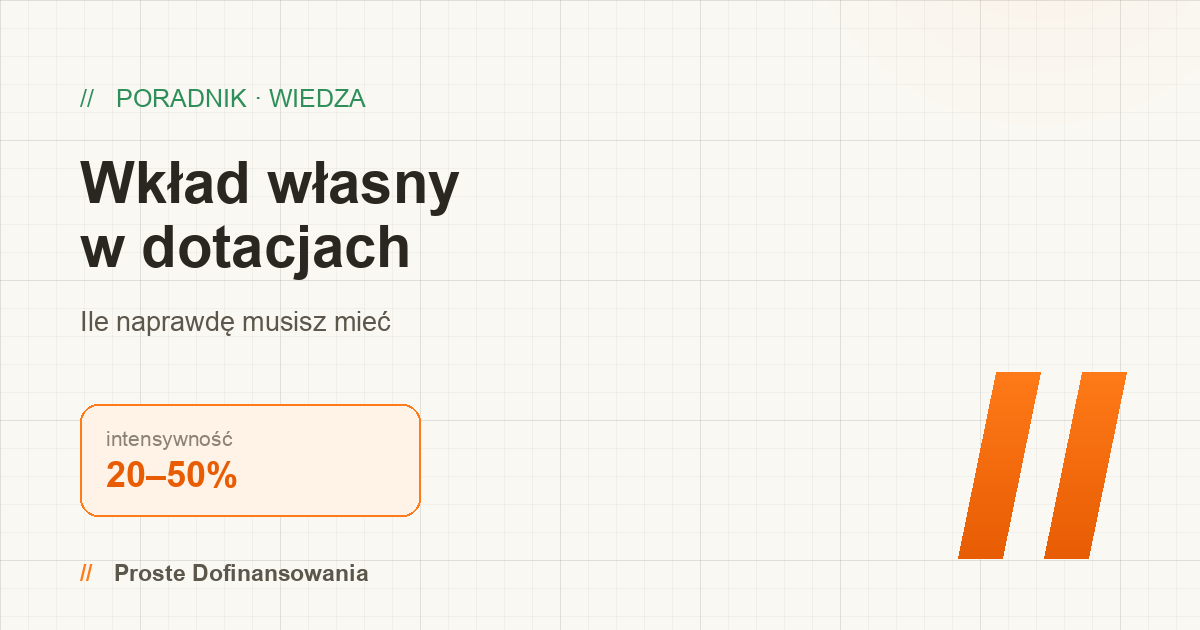 Wkład własny w dotacjach — ile naprawdę musisz mieć