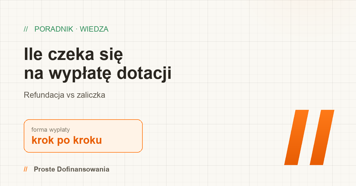 Ile czeka się na wypłatę dotacji — refundacja vs zaliczka