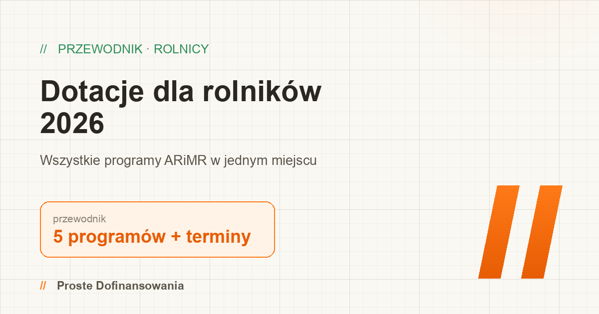 Dotacje dla rolników 2026 — przewodnik po programach ARiMR